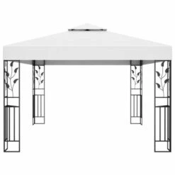 VIDAXL Gazebo Con Tetto Doppio E Stringa Di Luci Led 3x4 M Bianco -Vendite VIDAXL 90945148 4