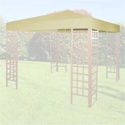 Top Di Ricambio Per Gazebo - Poliestere Beige - FERLIVING 3x3 MT