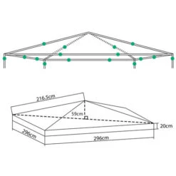 Top Di Ricambio Per Gazebo - Poliestere Beige - FERLIVING 3x3 MT 7 Top Di Ricambio Per Gazebo - Poliestere Beige - FERLIVING 3x3 MT -Vendite VIDAXL 91913006 4
