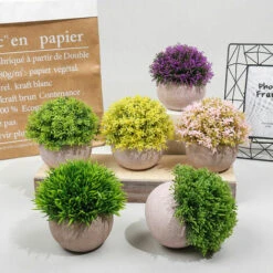 Piante Artificiali Piante Finte In Plastica Per Interni Con Vaso Grigio Decorazione Erba Finta Per Matrimonio Tavolo Da Ufficio All'aperto Giardino Nuovo Regalo Per La Casa 13x13x9cm -Vendite VIDAXL 92034231 3