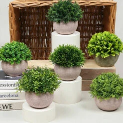 Piante Artificiali Piante Finte In Plastica Per Interni Con Vaso Grigio Decorazione Erba Finta Per Matrimonio Tavolo Da Ufficio All'aperto Giardino Nuovo Regalo Per La Casa 13x13x9cm -Vendite VIDAXL 92034231 5