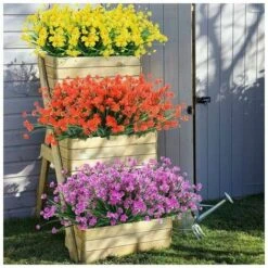 8 Fasci Di Fiori Finti Artificiali All'aperto Arbusti Piante Resistenti Ai Raggi UV Piante Di Plastica Piante Da Appendere All'aperto Per Interni Giardino Portico Fioriera Maria's House -Vendite VIDAXL 92048448 4