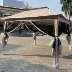 Gazebo 3x3 Mt Pieghevole Impermeabile Con Tende Zanzariere E Borsa X Trasporto -Vendite VIDAXL 92509266 3