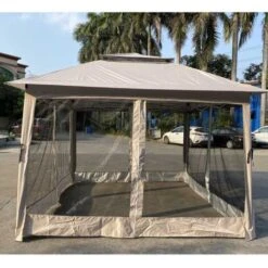Gazebo 3x3 Mt Pieghevole Impermeabile Con Tende Zanzariere E Borsa X Trasporto -Vendite VIDAXL 92509266 5