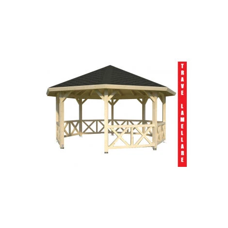 Gazebo Da Giardino In Legno Lamellare D'Abete Nordico - Cm 465(diametro) - Italfromgiard3 1 Gazebo Da Giardino In Legno Lamellare D'Abete Nordico - Cm 465(diametro) - Italfromgiard3