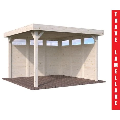 Gazebo Da Giardino In Legno Lamellare D'Abete Nordico - Cm 350X350cm - Italfromgiard5 1 Gazebo Da Giardino In Legno Lamellare D'Abete Nordico - Cm 350X350cm - Italfromgiard5