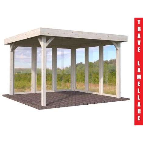 Gazebo Da Giardino In Legno Lamellare D'Abete Nordico - Cm 350X350cm - Italfromgiard6 1 Gazebo Da Giardino In Legno Lamellare D'Abete Nordico - Cm 350X350cm - Italfromgiard6