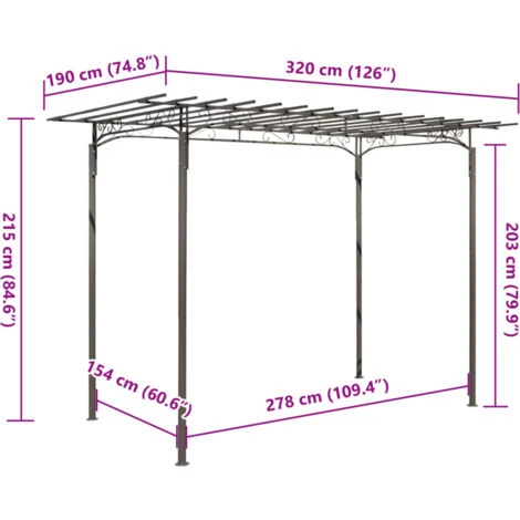 Arco Pergola Da Giardino Per Rose In Acciaio Decorazione Giardino VidaXL 5 Arco Pergola Da Giardino Per Rose In Acciaio Decorazione Giardino VidaXL - immagine 5