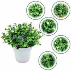 Piante Artificiali, Fiori Artificiali, Orchidee Di Simulazione, Piante In Vaso Di Eucalipto, Piante Verdi, Decorazioni Per La Casa, Decorazioni Per Finestre, Piccole Piante In Vaso Di Fiori (arancione -Vendite VIDAXL 95221457 4