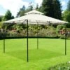 Gazebo Giardino 3x3 Mt In Metallo Con Telo Tendone Party Antipioggia PVC Beige