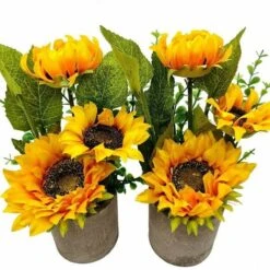 GTA 2 Pezzi Girasoli Artificiali In Vaso, Fiori Finti In Vaso Centrotavola Di Fiori Artificiali Pianta Artificiale Per La Decorazione Della Festa Nuziale -Vendite VIDAXL 95748737 4
