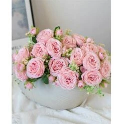 2 Pezzi Rosa Peonia Finta Fiori Di Seta Bouquet Centrotavola Di Fiori Peonia Composizione Floreale Per Matrimonio Fiori Artificiali Per La Decorazione Festa In Ufficio Decorazione Della Casa (arrosto) -Vendite VIDAXL 95769804 4