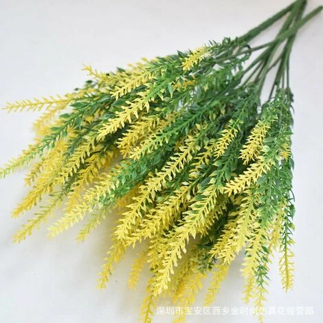 Lotti Fiori Artificiali Di Plastica Gialla Lavanda Fiori Finti Gialli Artificiali Decorazione Per Feste, Matrimoni, Casa, Ristorante 2 Lotti Fiori Artificiali Di Plastica Gialla Lavanda Fiori Finti Gialli Artificiali Decorazione Per Feste, Matrimoni, Casa, Ristorante - immagine 2