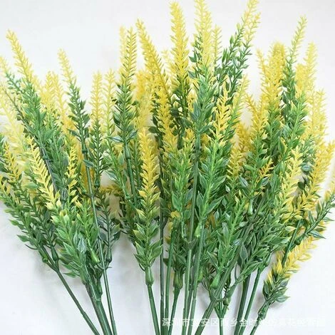 Lotti Fiori Artificiali Di Plastica Gialla Lavanda Fiori Finti Gialli Artificiali Decorazione Per Feste, Matrimoni, Casa, Ristorante 4 Lotti Fiori Artificiali Di Plastica Gialla Lavanda Fiori Finti Gialli Artificiali Decorazione Per Feste, Matrimoni, Casa, Ristorante - immagine 4