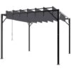 Gazebo Pergola Bioclimatica Da Esterno Louver In Acciaio Grigio, 3x3 M