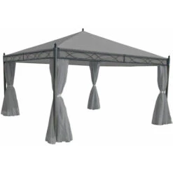 Nova Set 4 Pareti Laterali Per Pergola 4x4m In Poliestere Vari Colori Colore : Grigio Chiaro -Vendite VIDAXL 95907215 3