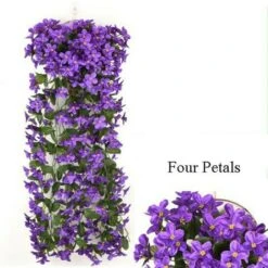 2x Piante Artificiali Edera Rampicante Piante Rampicanti Foglia Artificiale Vite Decorazione Floreale Viola, Viola Scuro