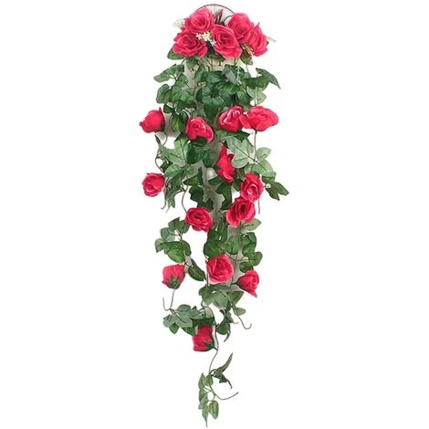 1 Pz 90 Cm Ghirlanda Di Rose Artificiali Rosse Fiori Finti Ghirlanda Di Edera Piante Appese Decorazione Di Nozze 3 1 Pz 90 Cm Ghirlanda Di Rose Artificiali Rosse Fiori Finti Ghirlanda Di Edera Piante Appese Decorazione Di Nozze - immagine 3