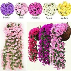 2x Piante Artificiali Edera Rampicante Piante Rampicanti Foglia Artificiale Rampicante Decorazione Floreale Viola, Giallo -Vendite VIDAXL 95930970 3