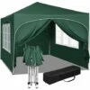 WOLTU Gazebo Pieghevole Da Giardino. Gazebo Impermeabile Pop Up Da 3x3m Con Pannelli Laterali. Tendone Da Esterno. Altezza Regolabile. Protezione UV. Con Custodia Verde