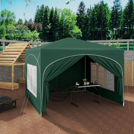 WOLTU Gazebo Pieghevole Da Giardino. Gazebo Impermeabile Pop Up Da 3x3m Con Pannelli Laterali. Tendone Da Esterno. Altezza Regolabile. Protezione UV. Con Custodia Verde 2 WOLTU Gazebo Pieghevole Da Giardino. Gazebo Impermeabile Pop Up Da 3x3m Con Pannelli Laterali. Tendone Da Esterno. Altezza Regolabile. Protezione UV. Con Custodia Verde - immagine 2