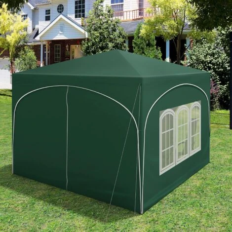 WOLTU Gazebo Pieghevole Da Giardino. Gazebo Impermeabile Pop Up Da 3x3m Con Pannelli Laterali. Tendone Da Esterno. Altezza Regolabile. Protezione UV. Con Custodia Verde 3 WOLTU Gazebo Pieghevole Da Giardino. Gazebo Impermeabile Pop Up Da 3x3m Con Pannelli Laterali. Tendone Da Esterno. Altezza Regolabile. Protezione UV. Con Custodia Verde - immagine 3
