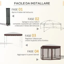Outsunny Gazebo Da Giardino Con Zanzariera E Borsa Da Trasporto Con Ruote, 300x300x270 Cm, Color Crema 8 Outsunny Gazebo Da Giardino Con Zanzariera E Borsa Da Trasporto Con Ruote, 300x300x270 Cm, Color Crema -Vendite VIDAXL 96085065 4