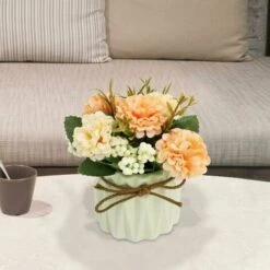 Fiori Di Ortensia Artificiale In Vaso Con Vaso In Ceramica, Varietà Di Palline Di Fiori In Seta Finta Bonsai Per Arredamento Camera Da Letto Interni, Matrimoni, Scrivania, Decorazioni Per Davanzali (V -Vendite VIDAXL 96216624 5