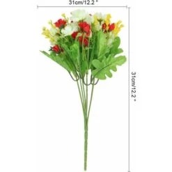 LITZEE Fiori Artificiali 4 Mazzo Di Bouquet Di Fiori Artificiali 28 Teste, Simpatico Fiore Margherita Finto Per Uso Esterno Matrimonio Casa Giardino Decor (Rosso) -Vendite VIDAXL 96298245 5