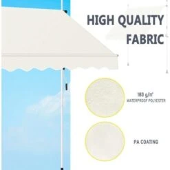 WOLTU Tenda Da Sole Per Esterno. Tenda Parasole Senza Perforazione. Telo Ombreggiante Con Manovella. Altezza Regolabile. Per Balcone. Veranda. Terrazza. 200 Cm. Beige -Vendite VIDAXL 96459469 4