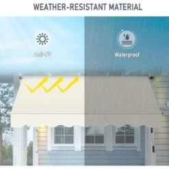 WOLTU Tenda Da Sole Per Esterno. Tenda Parasole Senza Perforazione. Telo Ombreggiante Con Manovella. Altezza Regolabile. Per Balcone. Veranda. Terrazza. 200 Cm. Beige -Vendite VIDAXL 96459469 5