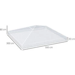 Outsunny Copertura Per Gazebo 3x3 M In PVC Impermeabile E Trasparente Con Corde Di Sicurezza, 300x300x80 Cm -Vendite VIDAXL 96925652 3