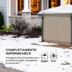 Outsunny Copertura Per Gazebo 3x3 M In PVC Impermeabile E Trasparente Con Corde Di Sicurezza, 300x300x80 Cm -Vendite VIDAXL 96925652 4