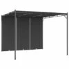 Gazebo Da Giardino Con Tenda Laterale 3x3x2,25 M Antracite