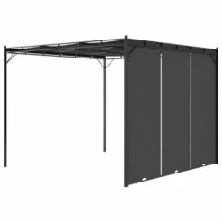 Gazebo Da Giardino Con Tenda Laterale 3x3x2,25 M Antracite -Vendite VIDAXL 97215443 4