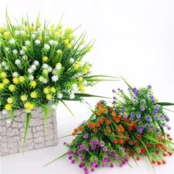 Pezzo Gypsophila Artificiale Fiore Colore Giallo -Vendite VIDAXL 97236878 5