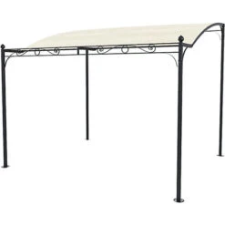 Gazebo Pergolato Pergola Da Giardino Struttura In Acciaio E Tettuccio Telo In Tessuto Tenda Tettoia Ombrellone Tendone Parasole Da Esterno Terrazzo Balcone Piscina Fiere Hanalei 3 X 2.5 X 2.4 M Beige