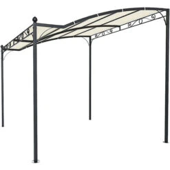 Gazebo Pergolato Pergola Da Giardino Struttura In Acciaio E Tettuccio Telo In Tessuto Tenda Tettoia Ombrellone Tendone Parasole Da Esterno Terrazzo Balcone Piscina Fiere Hanalei 3 X 2.5 X 2.4 M Beige -Vendite VIDAXL 97776803 4
