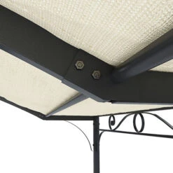 Gazebo Pergolato Pergola Da Giardino Struttura In Acciaio E Tettuccio Telo In Tessuto Tenda Tettoia Ombrellone Tendone Parasole Da Esterno Terrazzo Balcone Piscina Fiere Hanalei 3 X 2.5 X 2.4 M Beige -Vendite VIDAXL 97776803 5