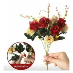 Fiori Di Seta Fiori Finti Rosa Di Seta Bouquet Di Fiori Artificiali Decorativi Per Centrotavola Per Matrimonio All'aperto Al Coperto (Rosso) -Vendite VIDAXL 97887205 4