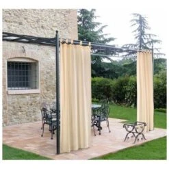 Tende A Bretelle In Cotone Per Gazebi - Colore Ecru - FERLIVING 160x270h Cm -Vendite VIDAXL 97895544 3