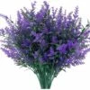 Fiori Artificiali Da Esterno Piante Di Lavanda Finte Bouquet Artificiale In Plastica Resistente Ai Raggi UV Per La Decorazione Del Portico Del Giardino Di Casa All'aperto (viola)