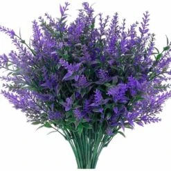 Fiori Artificiali Da Esterno Piante Di Lavanda Finte Bouquet Artificiale In Plastica Resistente Ai Raggi UV Per La Decorazione Del Portico Del Giardino Di Casa All'aperto (viola)