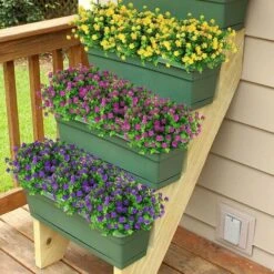 Fiori Finti Per Decorazione, 10 Pezzi 5 Colori Fiori Artificiali Resistenti Ai Raggi UV Per Esterni Versailles, Bouquet Di Plastica Finta Verde Arbusti Piante Per La Decorazione Domestica Giardino Di -Vendite VIDAXL 98708745 4