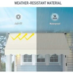 WOLTU Tenda Da Sole Per Esterno. Tenda Parasole Senza Perforazione. Telo Ombreggiante Con Manovella. Altezza Regolabile. Per Balcone. Veranda. Terrazza. 250 Cm. Beige -Vendite VIDAXL 98916772 5