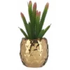 Pianta Decorativa Dorato Cactus Ceramica Verde Plastica 10 X 20 X 10 Cm
