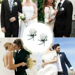 2 Pezzi Fiori Da Polso Da Sposa, Fiore All'occhiello Della Rosa, Fiore All'occhiello Del Corpetto, Fiore All'occhiello Del Matrimonio, Set Di Fiori Del Corpetto, Usato Per Matrimoni, Feste Da Ballo, B -Vendite VIDAXL 99784521 4