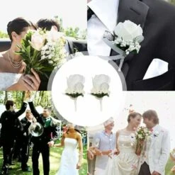 2 Pezzi Fiori Da Polso Da Sposa, Fiore All'occhiello Della Rosa, Fiore All'occhiello Del Corpetto, Fiore All'occhiello Del Matrimonio, Set Di Fiori Del Corpetto, Usato Per Matrimoni, Feste Da Ballo, B -Vendite VIDAXL 99784521 5